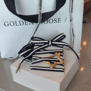 NWT Golden Goose Striped Laces with Star Charm
